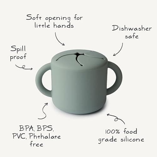 mushie Silicone Snack Cup | Spill Proof Food Container for Toddler and Baby (Soft Lilac) thumbnail 3