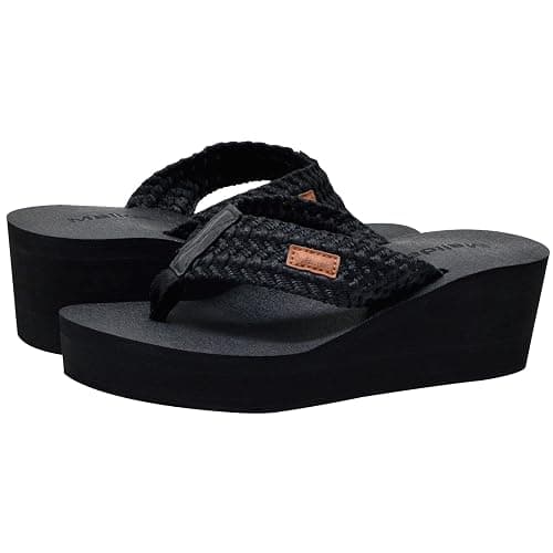 MALIDA Womens Wedge Arch Support Flip Flops Cushion Soft Rubber Midsole Platform Thong Sandals with Rubber Sole thumbnail 4