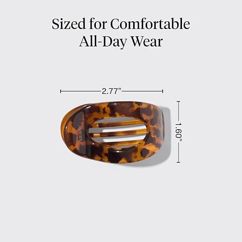 Kitsch Small Flat Claw Clips for Women - Stylish Flat Hair Clips, Strong Hold for Thick & Fine Hair | Non-Slip for Secure, Comfortable All-Day Wear | Ideal Gifts for Women -Tortoise Design thumbnail 5