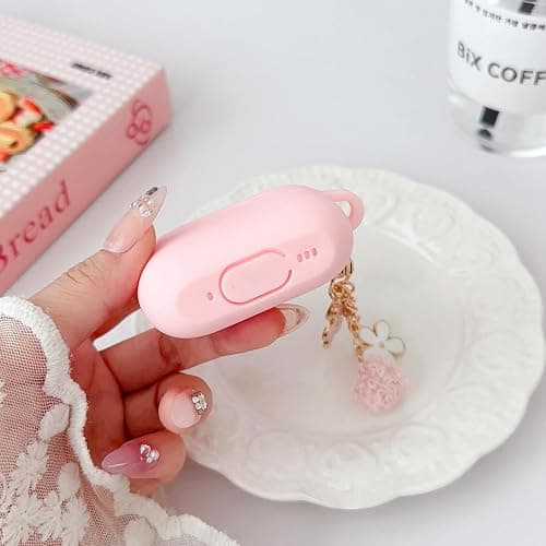 Cute Case for Airpods Pro 2nd/1st Generation Case, Soft Silicone Women iPod Pro 2/1 Gen Protective Cover 2019/2023/2022 with Pom Pom Flower Keychain&Cleaner Kit, Pink thumbnail 7