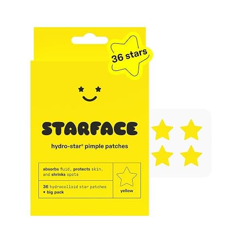 Starface Hydro-Star® Yellow Hydrocolloid Star-Shaped Pimple Patch, 36 ct | Dermatologist Tested • Covers & Protects Visible Spots • Absorbs Pimple Gunk • Vegan, Cruelty-Free & Sensitive Skin Safe - Image 1