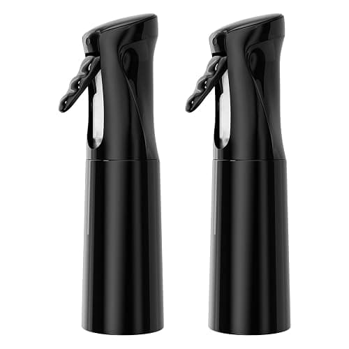 IMPORX Continuous Spray Bottle for Hair 2 Pack (10.1oz/300ml) Home Essentials Spray Bottles for Cleaning Empty Ultra Fine Water Mister Sprayer for Hairstyling Garden Plants Curly Hair Perfume, Black - Image 1