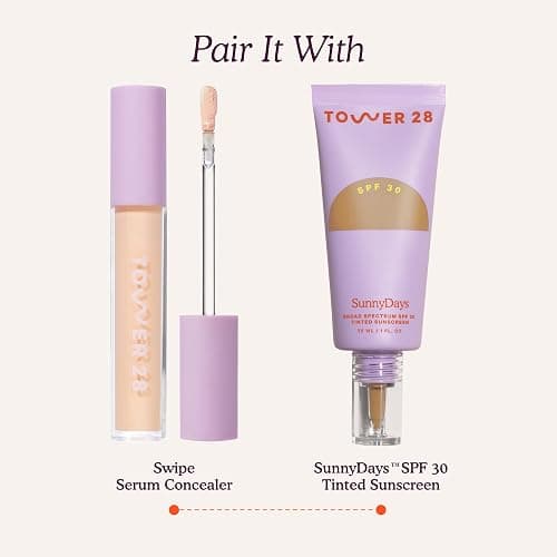Tower 28 Swipe Serum Hydrating Concealer, 5.0 Light/Neutral (0.22 oz) | Hydrating Medium Coverage Concealer & Under Eye Brightener with Hyaluronic Acid & Centella, Face Makeup for Sensitive Skin thumbnail 9