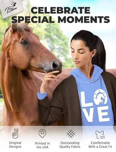 Tstars Infinity Love Horse Hoodie for Women and Teen Girls Equestrian Horseback Riding Gift Idea Sweatshirt with Horses thumbnail 7