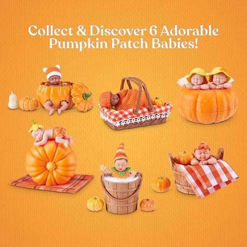 My Mini Pumpkin Patch Series 1 By ZURU | 1 of 6 limited-edition fall babies; ultra-realistic soft skin; cozy swaddle + themed accessory; collect all 6; ages 5+ thumbnail 3