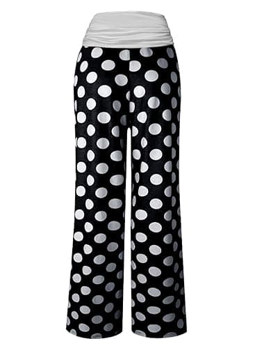 Gracyoga Women's Comfy Pajama Pants Wide Leg Lounge Palazzo Yoga Pants Stretch Casual Floral Print Fold Waist Pants thumbnail 6