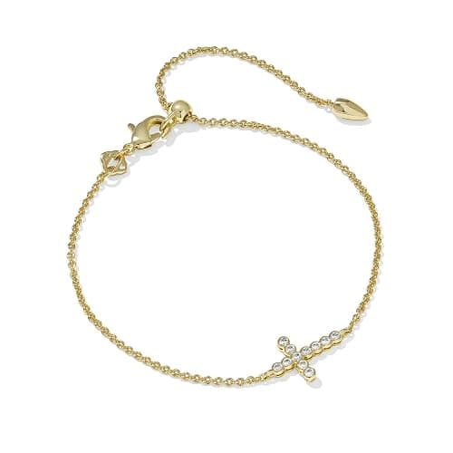 Kendra Scott Cross Crystal Delicate Chain Bracelet in White Cubic Zirconia, Fashion Jewelry for Women - Image 1