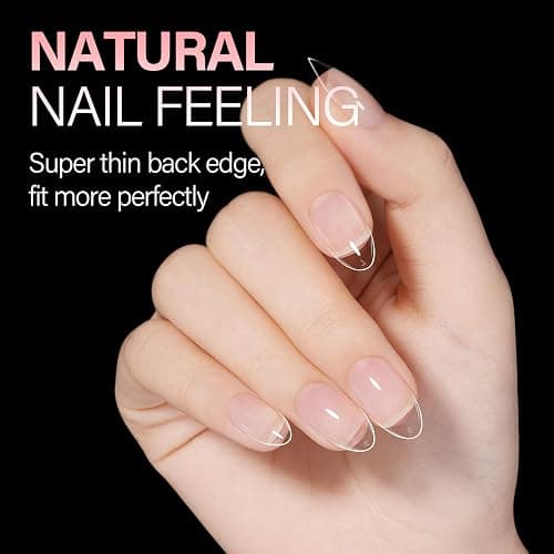AILLSA Short Almond Nail Tips, 15 Sizes 240PCS Preshaped Soft Clear Gel Nails Tips Full Cover False Nails Tip Short Almond Shaped Tips thumbnail 3