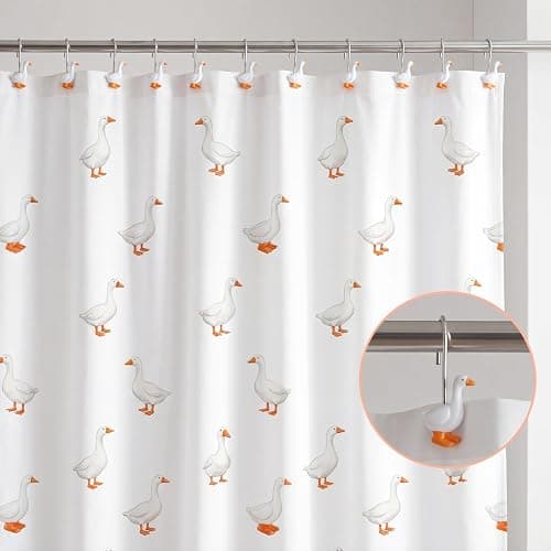 Qunclay Goose 12 Pcs Shower Curtain Hooks Stainless Steel Decorative Fun Shower Hangers Rings for Bathroom Decoration thumbnail 5