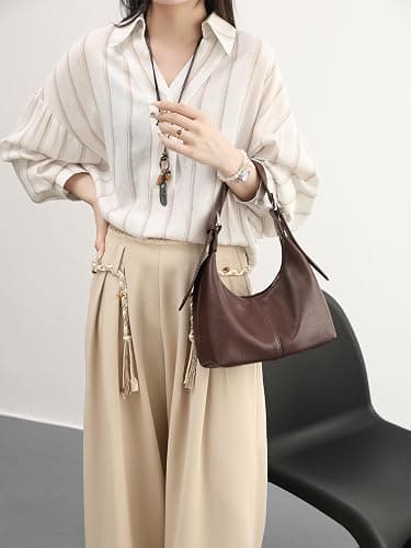 NIUEIMEE ZHOU Hobo Bags for Women Soft Vegan Leather Crescent Shoulder Handbag Slouchy Tote Crossbody Purses thumbnail 7