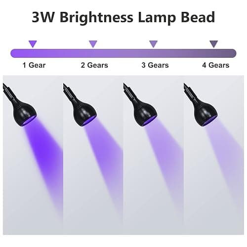Geisofu UV Nail Lamp - UV Light for Gel Nails, LED Gooseneck Flash Cure Lamp for Nails, Manicure Dryer Black Light with Clamp, 365+395nm Wavelength 5V 3W 4 Levels Dimming thumbnail 2