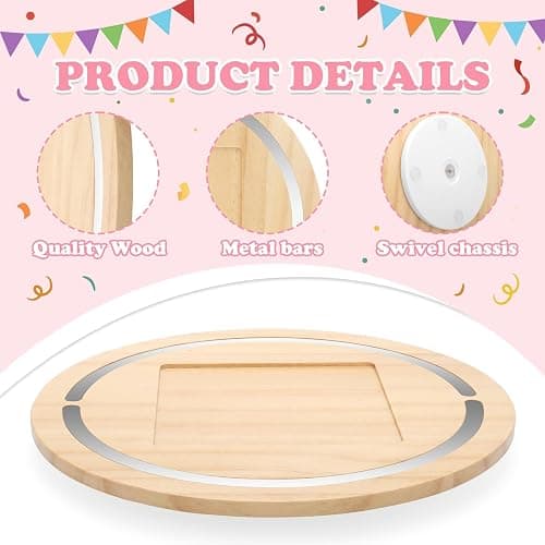 RZYLKA 360° Round Turntable for Tonies Box Organizer Storage Shelf, Magnetic Floating Shelves for Toniebox 1/2 Player Tonies Figures, Display Collection 10~15 Characters (Natura) thumbnail 6
