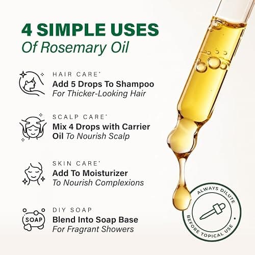 KUKKA Rosemary Essential Oils - 4 Fl Oz - for Hair, Skin, Diffuser, Aromatherapy & DIY Soap Making Scent thumbnail 6