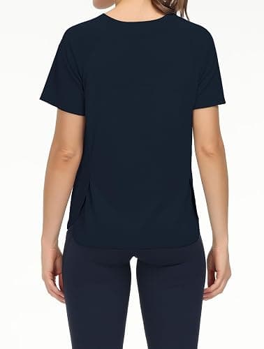 THE GYM PEOPLE Women's Short Sleeve Workout Shirts Breathable Yoga T-Shirts with Side Slits Athletic Tee Tops thumbnail 5