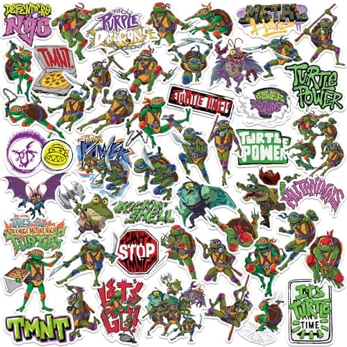 Tales of The Teenage Mutant Ninja Turtles 50ct Vinyl Large Deluxe Stickers Variety Pack - Laptop, Water Bottle, Scrapbooking, Tablet, Skateboard, Indoor/Outdoor - Image 1