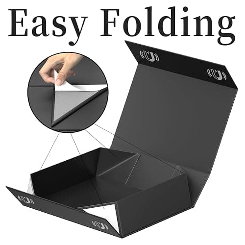 PSHVYM Gift Boxes with Lids, 11.5x7.8x3 In Black Gift Box for Presents Magnetic Closure for T-Shirts, Gloves, Scarves, Books, Baby Clothes, Robes Clothing Gift Wrap, Contains Card, Ribbon thumbnail 4