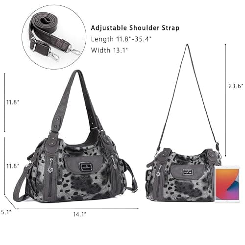 Angel Kiss Purses for Women, Large Shoulder Bag Hobo Tote Purse Mutipocket Faux Leather Satchel Hobo Purse thumbnail 5