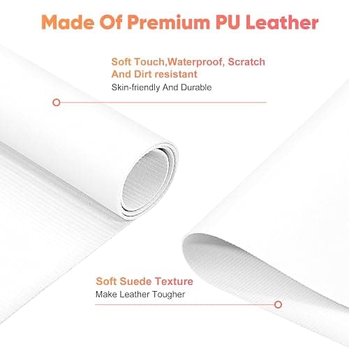 Nail Art Table Mat, (MAT ONLY) Nail Arm Rest Mat for Nail Tech, Soft Microfiber PU Leather Nail Mat for Nail Hand Rest Cushion, Foldable Manicure Table Pad Nail Desk Mat for Hand Stand Pillow - White thumbnail 3