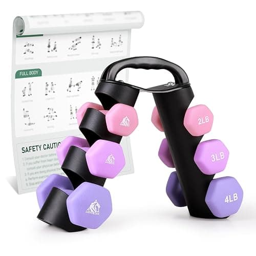 LIONSCOOL Set of 2 Neoprene Coated Dumbbell Hand Weights, Anti-Slip and Anti-Roll Hex Dumbbells in Pair for Strength Training, Resistance Training - Image 1