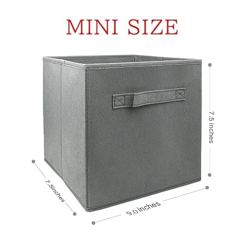EBIGIC storage bins collapsible storage bins,cube storage organizer (Pack of 6) 9 * 7.5 * 7.5inch,For home and office Collapsible Closet Shelf Organizers, Drawer Organizers (Grey) - 9”x 7.5”x 7.5” - Grey 6Pack thumbnail 3