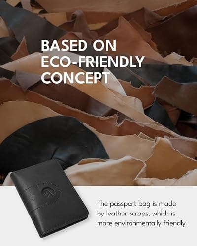ALLIVE Passport Holder for Travel, Genuine Leather Passport Holder with Airtag Women Men,Travel Must Haves Airport Essentials, Passport Cover Travel Gifts Black thumbnail 3