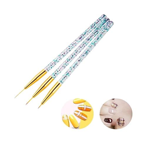 LWBTOSEE 2pc Ombre Nail Brush Nail Art Painting Pen Set,UV Gel Polish Gradient Color Rhinestone Crystal for Ombré,Black and White,Metal Diamond Acrylic Handle(C) thumbnail 6