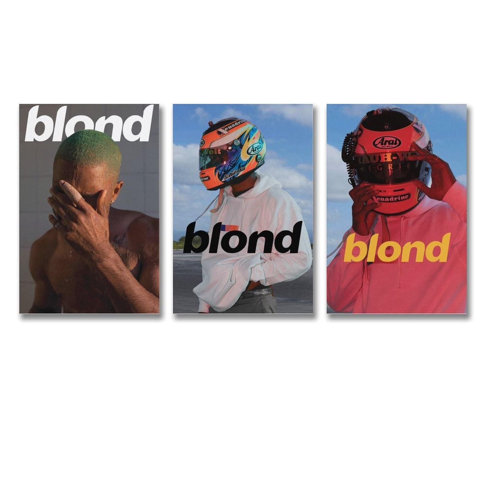 Frank Ocean Blonde Poster Album Cover Poster A Set of 3 Canvas Posters Room Aesthetic Festival Gift Family Bedroom Decor Wall Art Home08x12inch(20x30cm)-3pcs Style - 08x12inch(20x30cm)-3pcs - Image 1
