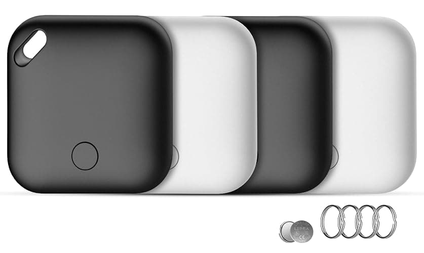 Air Tracker Tags-4 Pack[Apple MFi Certified], Bluetooth Tracker Works with Apple Find My APP (iOS Only), Smart Tag Item Finder for Keys, Bags, Luggage, Wallet, Replaceable Battery Last 2 Years - Image 1