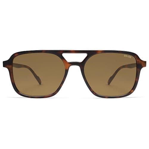 SOJOS Retro Aviator Sunglasses for Women Men,Trendy Rectangle Womens Mens Shades Sun Glasses SJ2202 thumbnail 2