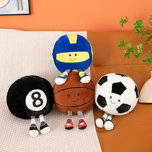 XIGUI 13 inch Basketball Pillow Basketball Stuff Plush, Basketball Gifts for Boys and Girls, Soft Sports Pillows Basketball Stuffed Animal Room Decor (Basketball) thumbnail 7