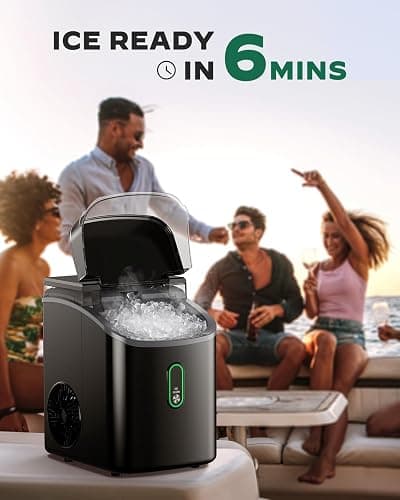 Silonn Nugget Ice Maker Countertop, Pebble Ice Maker with Soft Chewable Ice, One-Click Operation Ice Machine with Self-Cleaning, 33lbs/24H for Home,Kitchen,Office thumbnail 2