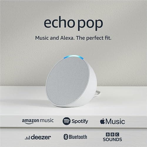Echo Pop (Newest gen) | Full sound compact Wi-Fi and Bluetooth smart speaker with Alexa | Glacier White thumbnail 7
