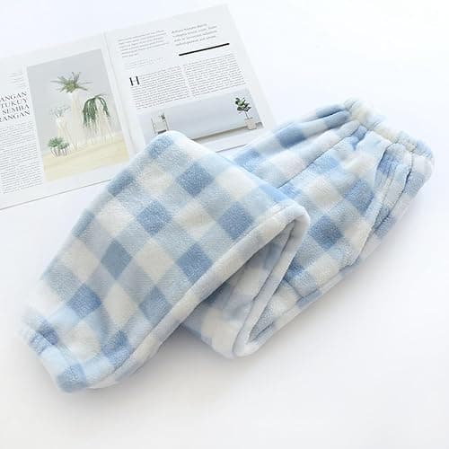 codcm Womens Plaid Fluffy Pajama Pants Fuzzy Fleece Cozy Lounge Pants with Pockets Winter Warm Pj Bottoms thumbnail 2