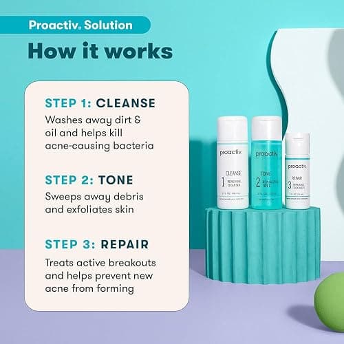 Proactiv 3 Step Acne Treatment - Benzoyl Peroxide Face Wash, Repairing Acne Spot Treatment for Face and Body, Exfoliating Toner - 30 Day Complete Acne Skin Care Kit thumbnail 4