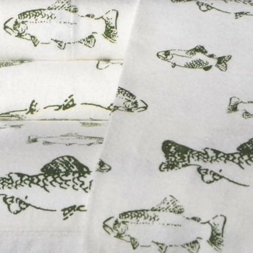 Eddie Bauer - Flannel Sheets Full Size, Anti-Pilling & Wrinkle Resistant Cotton, Touchably Soft for All-Season Comfort - Bed Sheets with Matching Pillowcases & Fitted Sheet (School of Fish Green) thumbnail 7