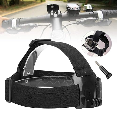 Adjustable Head Mounted Mobile Phone Holder, First-Person View Video Outdoor Live Shooting Bracket with Clip Plastic Black Elastic Head Harness Strap Action Camera Headband Mount thumbnail 4
