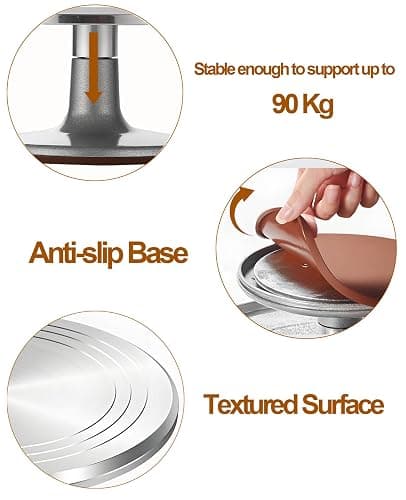 Tortenplatte Drehbar Aluminiumlegierung, Yizish Drehbare Tortenplatte 31 cm, Drehteller Torte Dekorationssets mit 2 Eisspatel und 3 Teigschaber Edelstahl zum Backen, Gebäck und Muttertag thumbnail 5