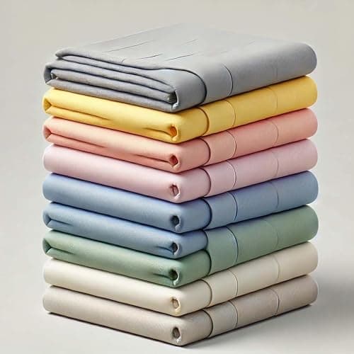 Lot de 5 Draps Housses 100% Coton -57-Fils -Tissage Serré -Bonnets 20-25cm Couleurs Aléatoires (180 x 200 cm) thumbnail 6