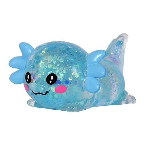 Axolotl Squishy Stress Ball, Soft TPR Slow Rising Squeeze Toy, Cute Axolotl Fidget Toy for Stress Relief, Anxiety Calming Sensory Toy for Kids Adults(Blue Lie Axolotl) thumbnail 9