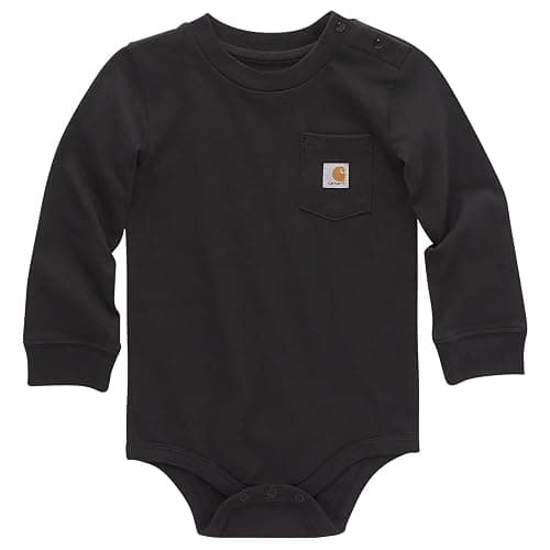 Carhartt Unisex Baby Long-Sleeve Bodysuit | Boys' & Girls' Long-Sleeve Bodysuit | 100% Cotton Jersey | Carhartt Chest Pocket | Tagless Neck Label - Image 1