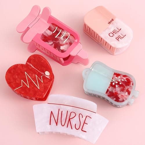 Large Pink Syringe Design Hair Claw Clip for Women Girls Gift Birthday 4.13 x 2.04 inches, Acetate Material thumbnail 6