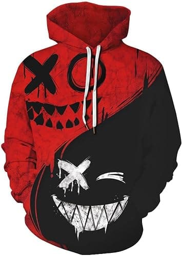 Basoteeuo Mens Hoodies Pullover Graphic Design 3D Cool Novelty Long Sleeve Hooded Sweatshirts with Pockets - Image 1
