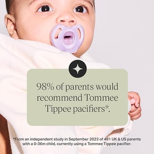 Tommee Tippee Ultra-Light Silicone Pacifier, 18-36 Months, Symmetrical One-Piece Design, BPA-Free Silicone Binkies, Blue/Orange/Green, Pack of 4 thumbnail 5