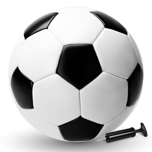 Soccer Ball Size 5 Size 4 Size 3 Size 2 with Pump Deflated - Single, 2 or 3 Pack Operation Christmas Bulik Items - Official Size & Weight Training Ball - Gift for Toddler Kids Boys Girls Youth Adult - Image 1