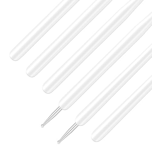 ZEOHBETY Nail Art Brushes, 6Pcs Nail Art Painting Tools with Nail Art Fine Liner Brush, Nail Design Painting Brushes Set, Builder Gel Brush, Nail Dotting Pen for Gel Polish Manicure Salon DIY, White thumbnail 5