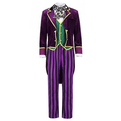 Tvnxdgl The Hatter Costume Men Mad Tea Party Master Outfits Adult Story Book Character Tuxedo Pants Dicky Collar Top Hat Set thumbnail 4