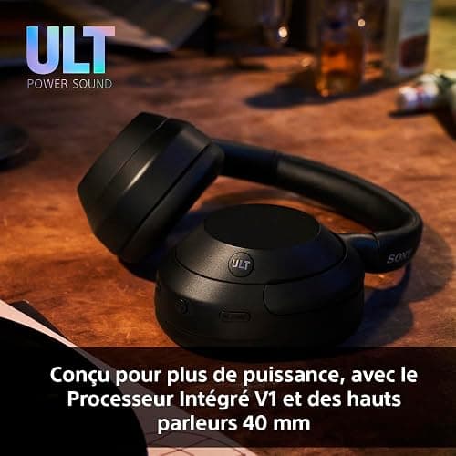 Sony ULT Wear - Casque sans Fil Bluetooth avec ULT Power Sound, Basses Profondes, réduction de Bruit, qualité d'appel Claire, jusqu'à 30 Heures d'autonomie de la Batterie, iOS et Android - Noir thumbnail 3