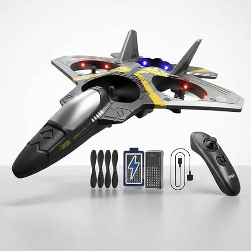 Akargol Sky Riders Rc Jet Plane with Light, Foam Remote Control Airplanes for Gift Chirstmas, RC Airplane Fighter Jet 360° Flip Fighter Jet Toys, Stunt Roll, Airplane Toy Gifts for Boys - Image 1