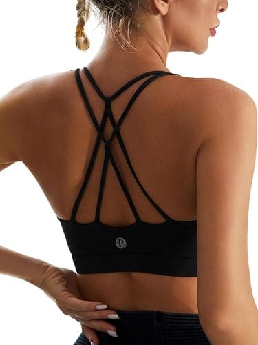 RUNNING GIRL Sports Bras for Women,Padded Sports Bra Tank Top Sexy Crisscross Back High Impact Longline Workout Yoga Bra - Image 1
