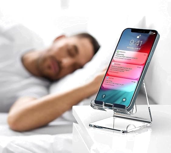 Crpich Acrylic Cell Phone Stand, Portable Clear Phone Stand for Desk, Compatible with Phone16 15 14 13 Pro Max Mini 12 11 Plus SE, Switch, Android Smartphone, Pad, Tablet, Desk Accessories thumbnail 6